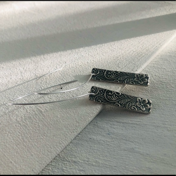 COPY - Sterling Silver handcrafted floral Earrings - Picture 6 of 11